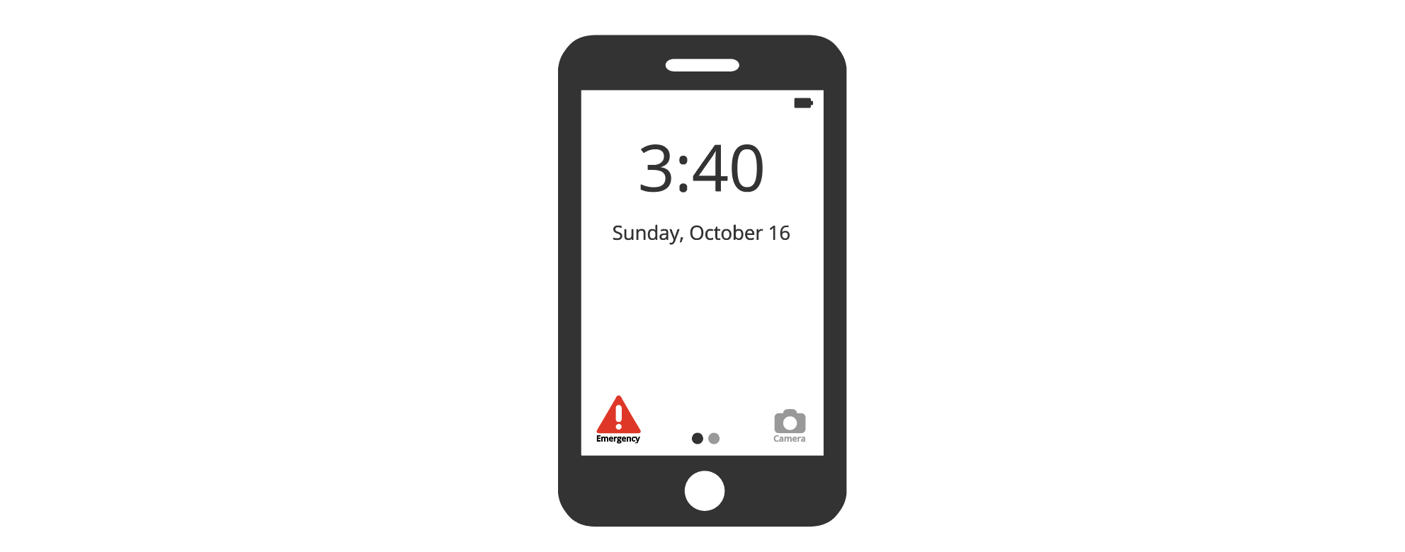 Illustration of an iPhone with an emergency symbol in home screen view