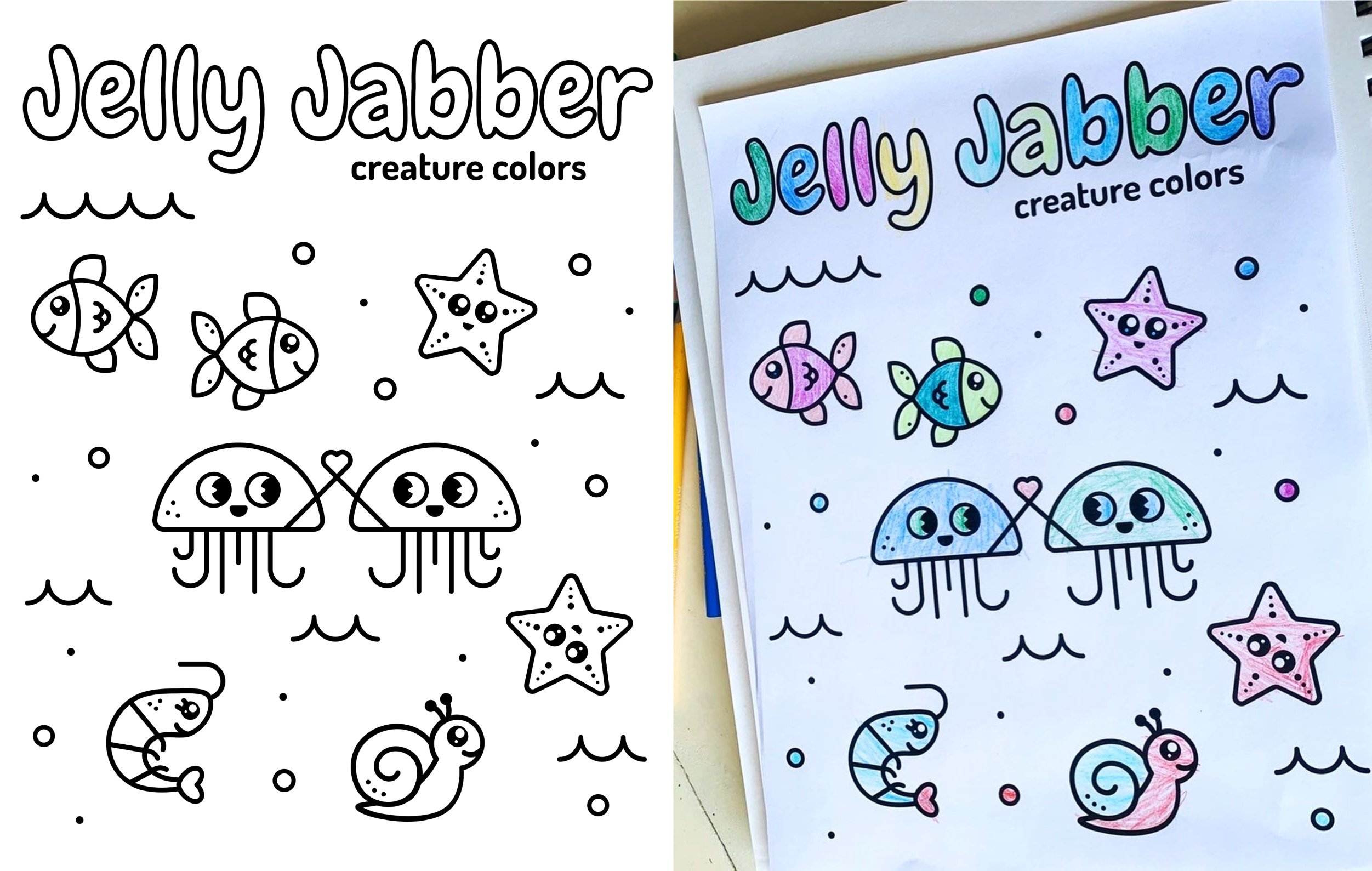 Jelly Jabber coloring sheet